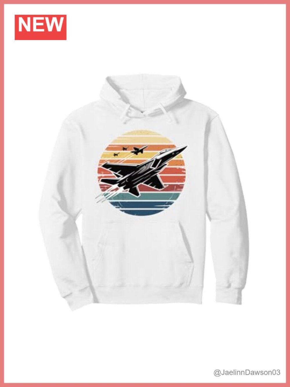 Fighter Jets Retro Sunset Pullover Hoodie Unisex